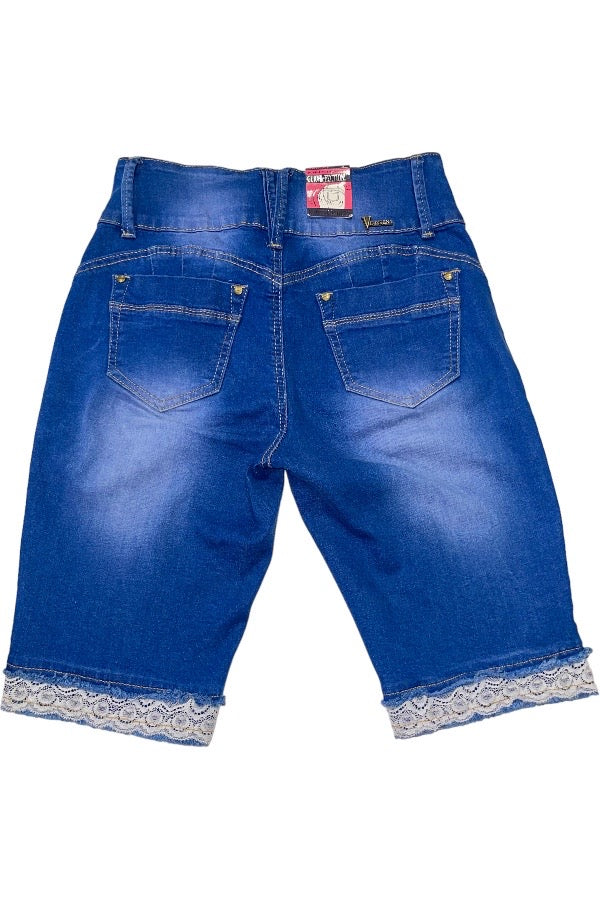 Scraped Bermuda Shorts - Blue