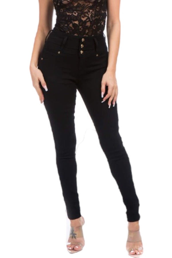 Carmen High Waist Jeans- Black