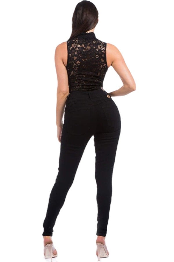 Carmen High Waist Jeans- Black