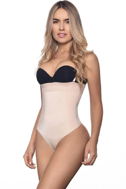 Julie Strapless Thong Bodysuit Shaper - Beige