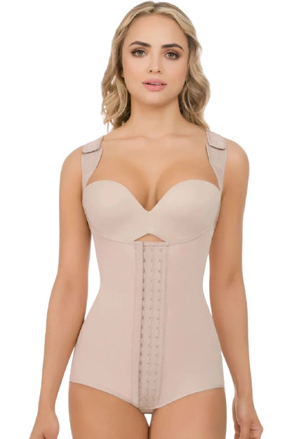 Corset Bodysuit Shaper W/ Wide Straps - Beige