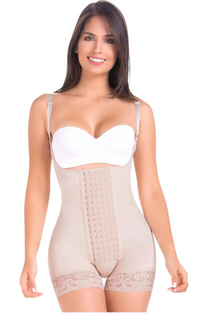 Multilevel Corset Bodysuit Shaper - Beige