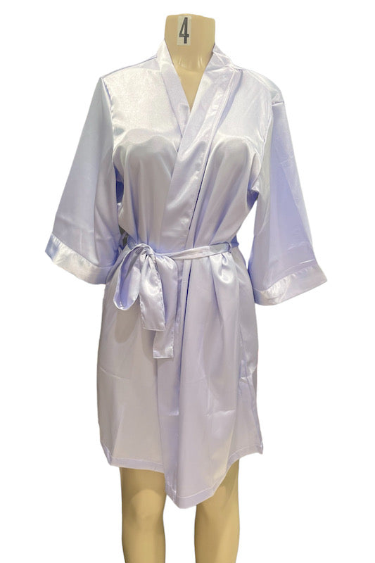 Satin Kimono Robe - Thistle Purple