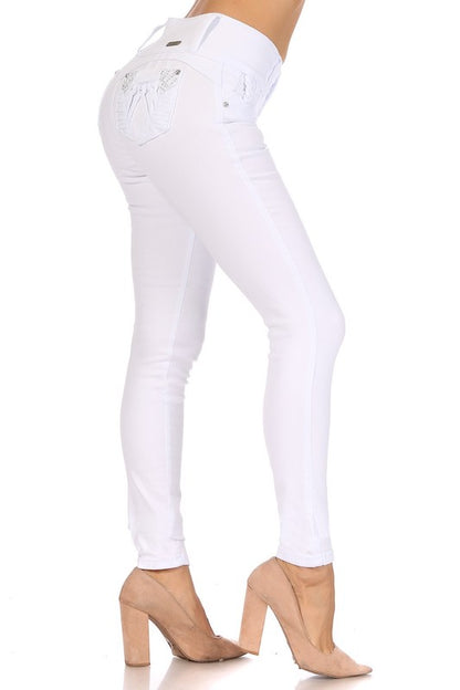 side view of Braided and Studded Jeans