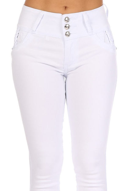 close up of Braided and Studded Jeans