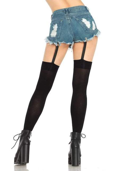 Garter Thigh High Stockings in black