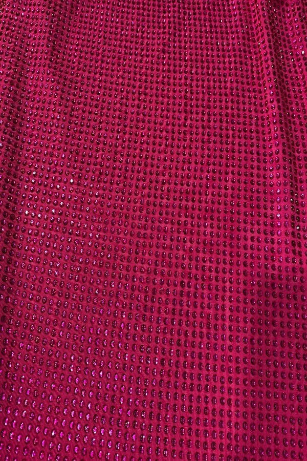 Rhinestone Studded Mini Skirt - Hot Pink