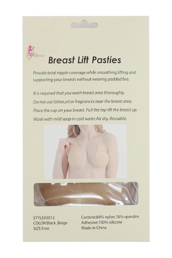 Breast Lift Pasties - Beige - Box(back view)