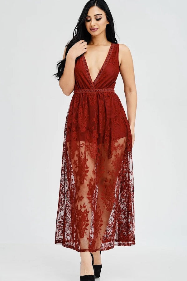 Lace maxi outlet romper plus size