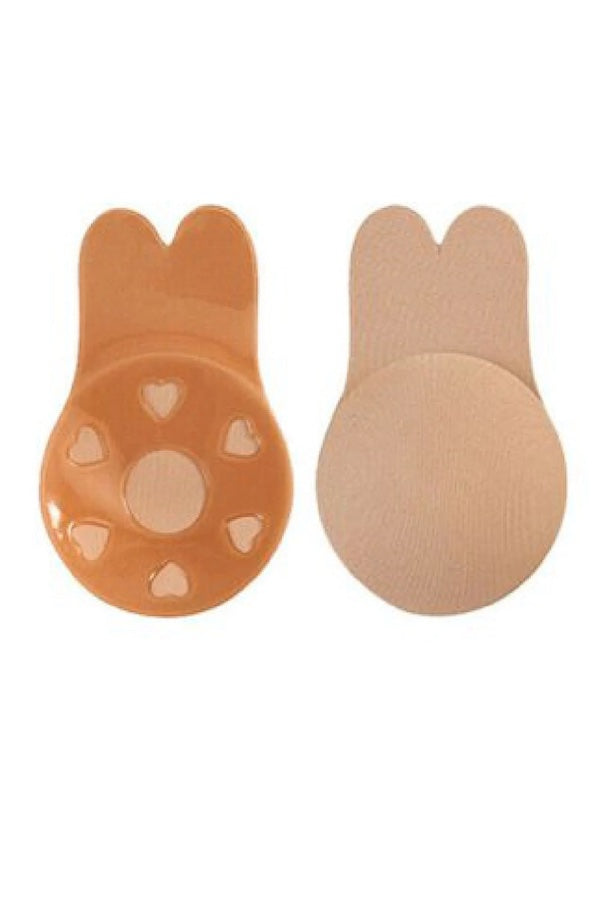Breast Lift Pasties Bunny Ear - Beige - Front & Back