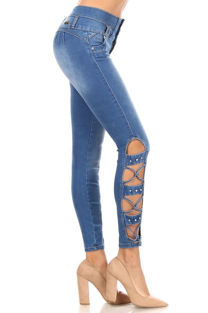 Pocketless Diamond Jeans in Blue