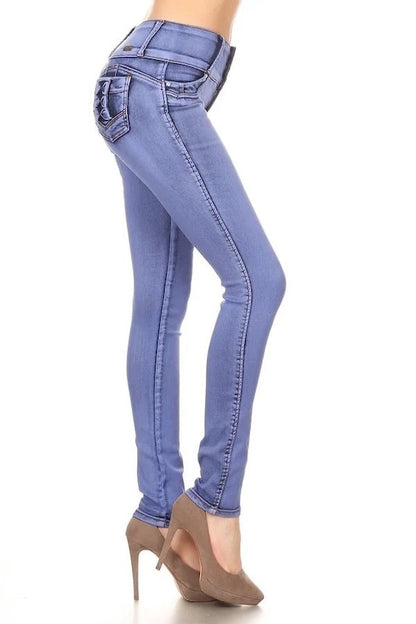 Side of Bowtie Until Sunset Jeans in Blue