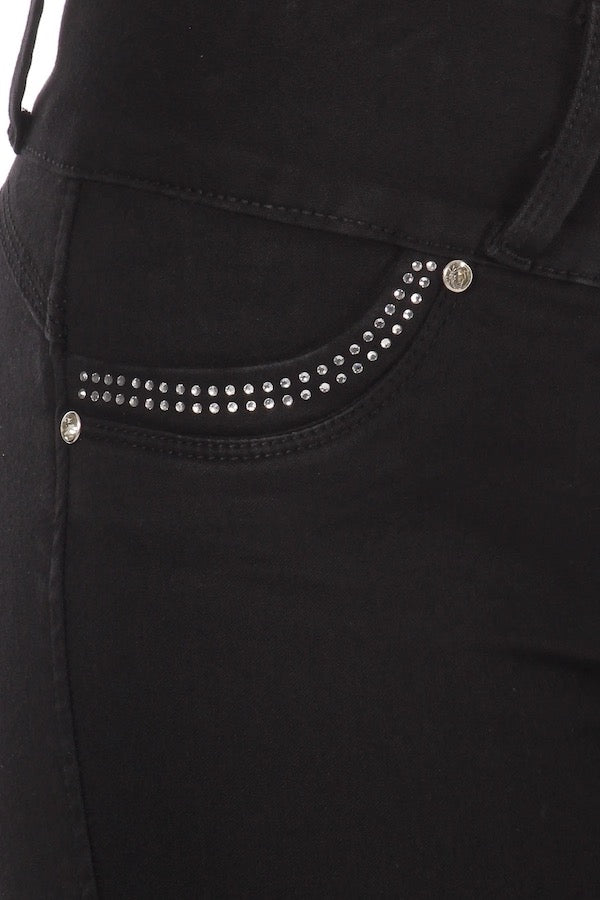 Close up of Splash of Bling Jeans in Black