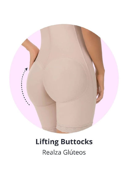 Mid Thigh Body Shaper W/ Wide Padded Straps