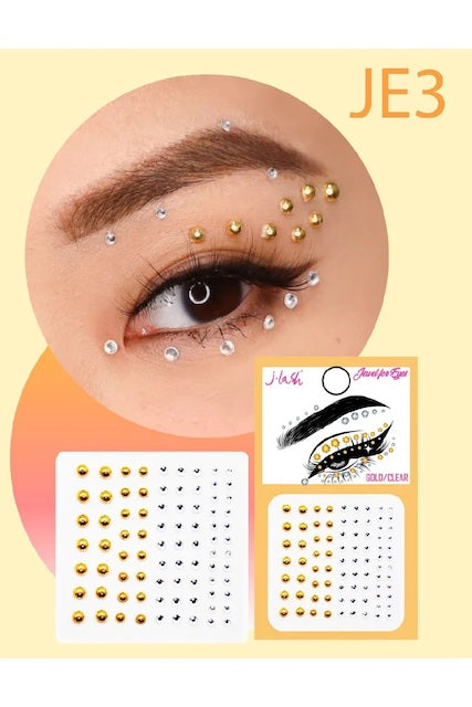 Gold + Clear Jewels For Eyes