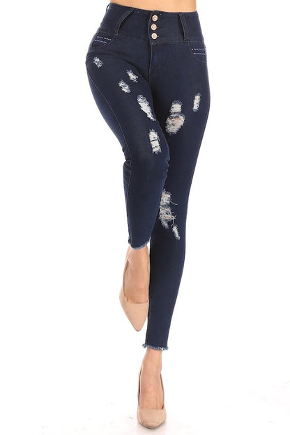 Midnight Blue Distressed Jeans