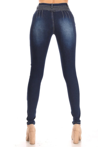 Back of Alexa No Pocket Jeans in Blue Color