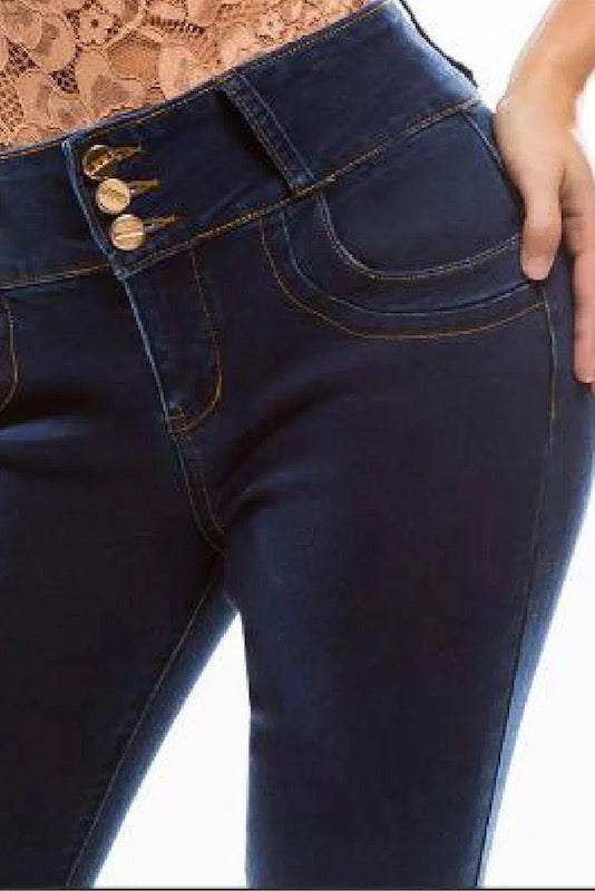 Close up of Marina Navy Jeans in Navy Color