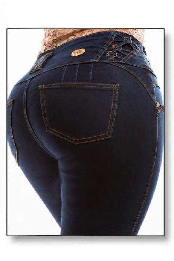 Back of Sofia Navy Jeans in Navy Color