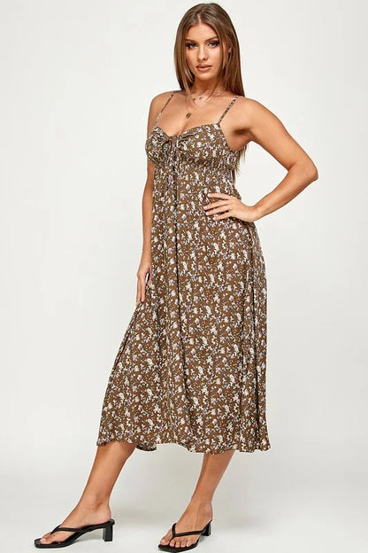 Be Original Floral Cami Maxi Dress - Olive