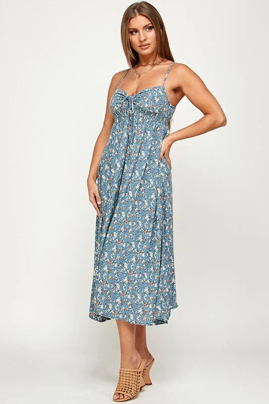 Be Original Floral Cami Maxi Dress - Blue