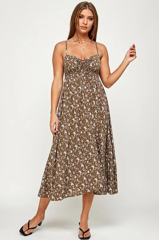 Be Original Floral Cami Maxi Dress - Olive