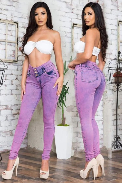 Beauty Storm Denim Jeans in Purple