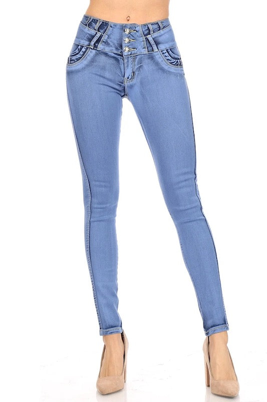 Bear's Claw Studded Jeans in Blue