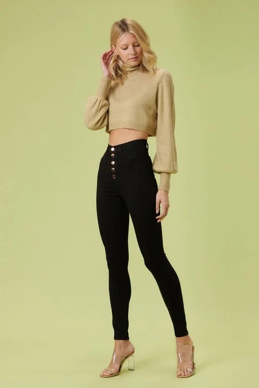 Classic 5 Button Skinny Jeans in Black 