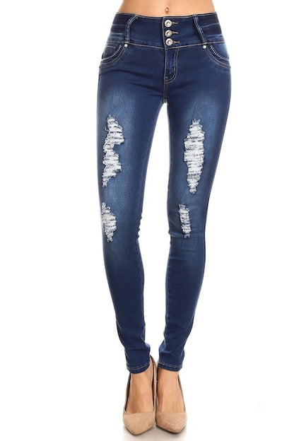 Lorena Lux Ripped Jeans in Navy Color 