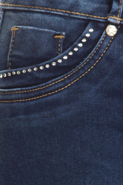Close up of Lorena Lux Ripped Jeans in Navy Color 