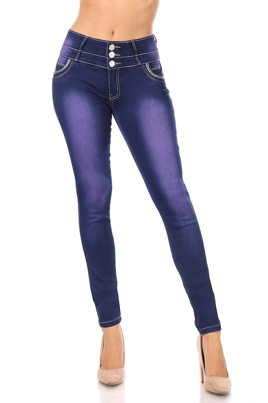 Alexandra No Pocket Bling Jeans in Purple