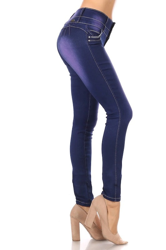 Side of Alexandra No Pocket Bling Jeans in Purple
