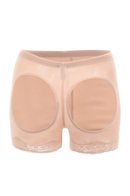 Butt Lifting Seamless Shorts - Beige - Back View