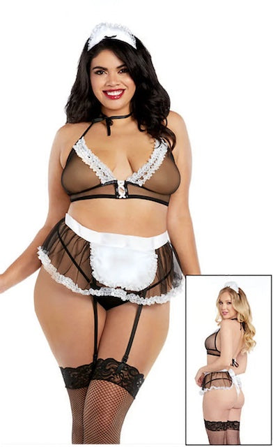Maid For You Costume Set queen size on model