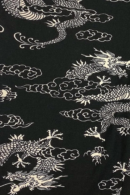 Fierce Dragon Biker Shorts - Black - Close Up